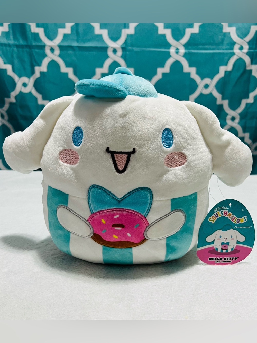 Hello Kitty Cinnamoroll Squishmallow Plush with Pink Donut- Sanrio